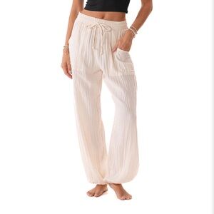 Elegant Cream Wide Leg Pants